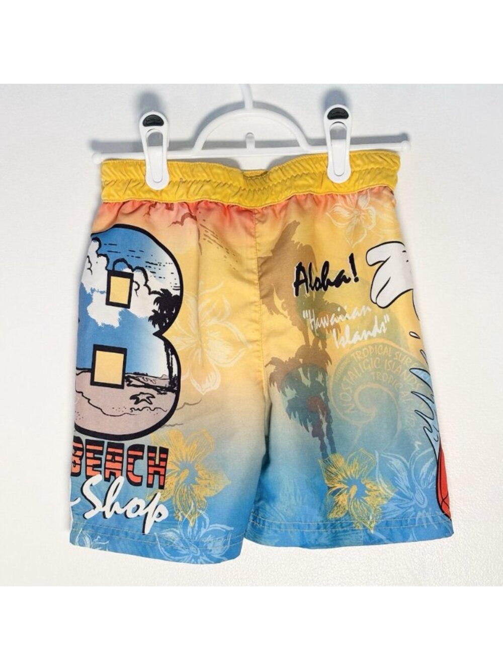 Vintage Disney Mickey Mouse Malibu Surf Swim Trunks Vibrant Summer Graphic Boy - Picture 4 of 11